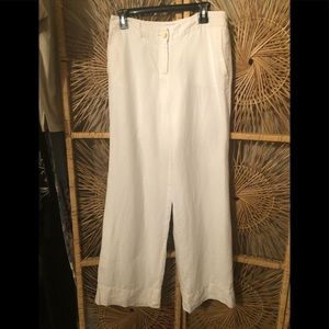 Ann Taylor White Julie linen pants Sz 4